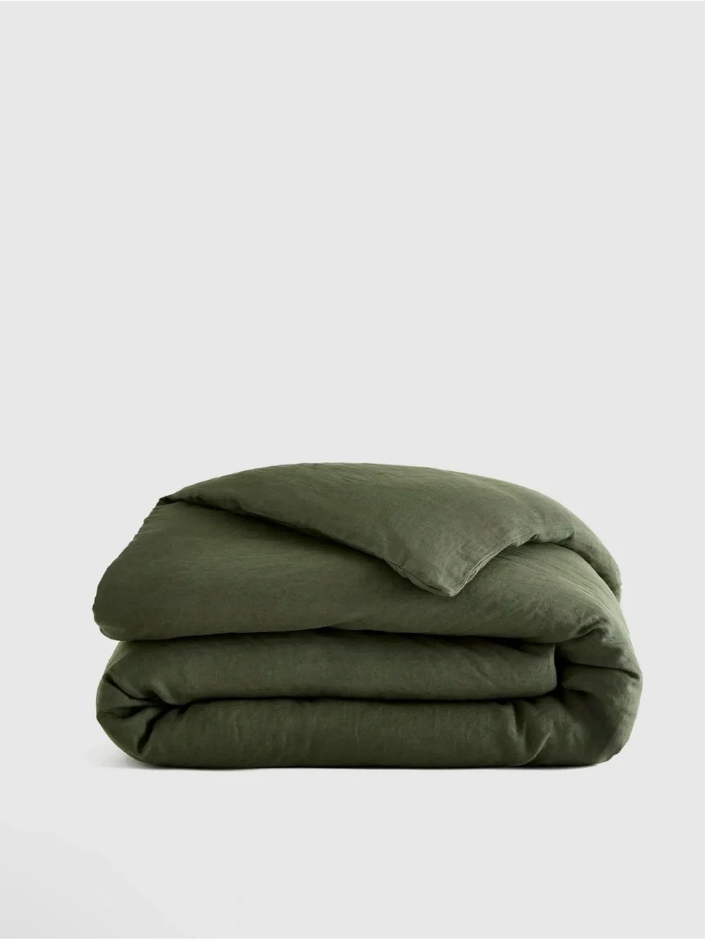 Quince European Linen Duvet Cover in Pine Green Queen  969